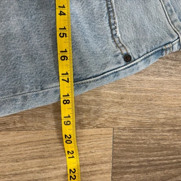 Levi's Blue Bermuda Shorts Distressed Denim